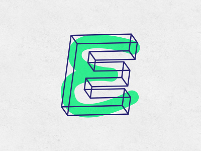 The letter E design font illustration letter lettering texture typography