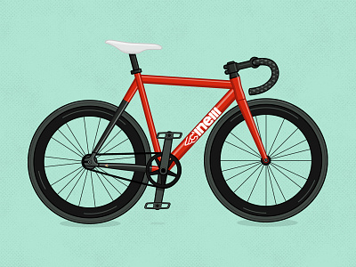 Cinelli Mash bicycle bike fixie flat illustration sf single speed track