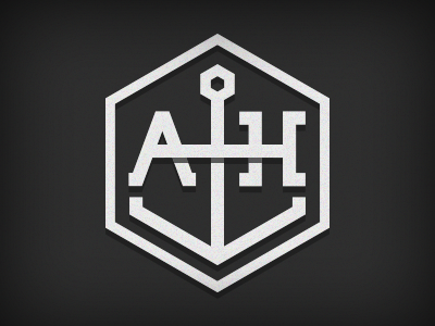 AH Logo anchor flat hexagon identity logo vector