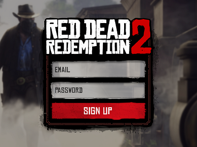 Red Dead Redemption 2 Signup #001 cowboy dead form game gaming input interface red redemption signup ui