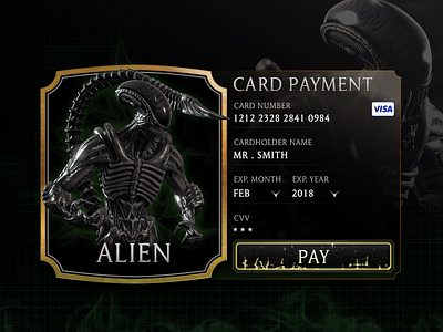 Alien Checkout #002 alien checkout form game gaming interface mortal kombat mortal kombat x payment checkout ui