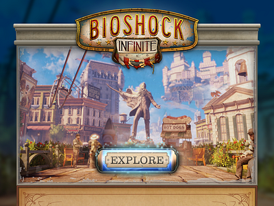 Bioshock Infinite Landing Page 003 bioshock challenge dailyui landing page steampunk ui webdesign