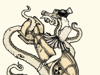 Lukes Design ballerina bomb illustration octopus