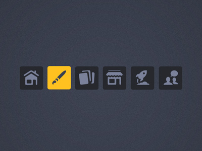 Icon Designs brush community dashboard help home house icons pages paint rocket shop