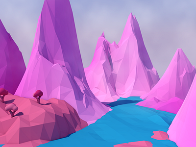 Low Poly Mountain Range cinema4d design graphic design isolation lowpoly mountains photoshop texture