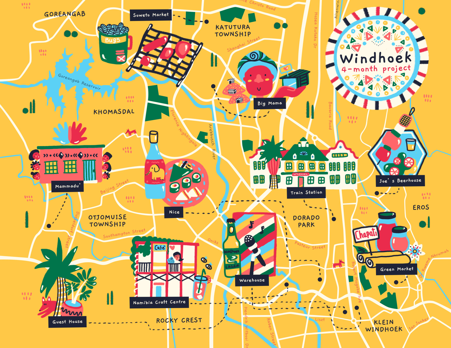 Windhoek Map📍🇳🇦 by Valentina Salvi on Dribbble