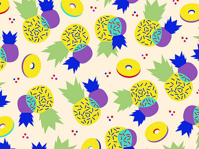 Disco Pineapple Pattern. africa african design food fruit fruit illustration fruity illustration pattern pineapple tropical vector