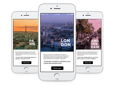 Daily UI 45 - Info Card amsterdam app application cities daily ui daily ui challenge dailyui45 design discover explore holidays interface london paris sightseeing tourism travel ui vacation visit