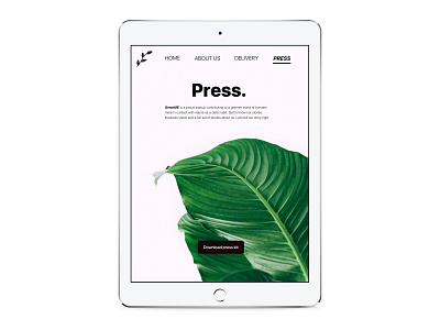 Daily UI 51 - Press Page app application daily ui daily ui challenge dailyui51 design green interface leaf leaves nature plant plants press press page ui