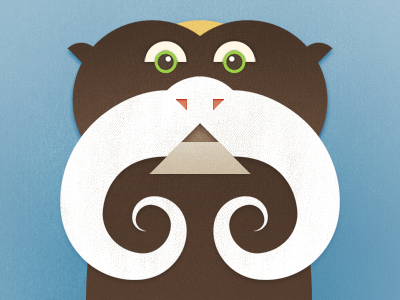 Monkey Rebound clean cutout moustache texture vector zoo