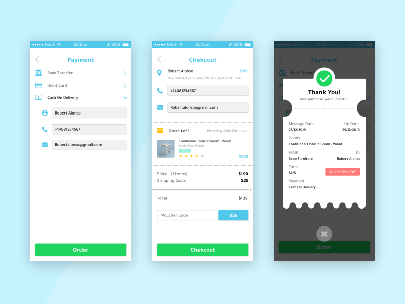 Furniture Payment Page by Ramadhani Aimmatur Rasyid on Dribbble
