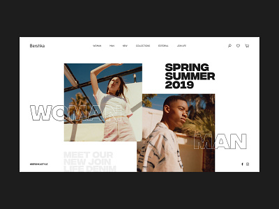 Bershka clean design fashion minimal moda streetwear typography ui ui design ux web webdesign website