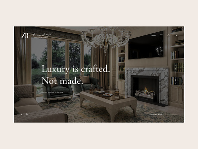 ZB branding clean design experience furniture interior design luxury minimal typography ui ui design ux web webdesign website