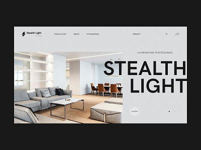 Stealth minimal home design branding clean design interior design lightning lights minimal typography ui ui design ux web webdesign website