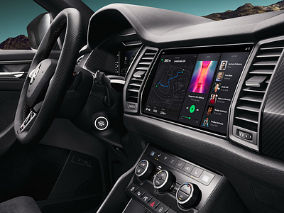 Škoda Auto Interface Concept car ui concept dashboad infotainment user experience design