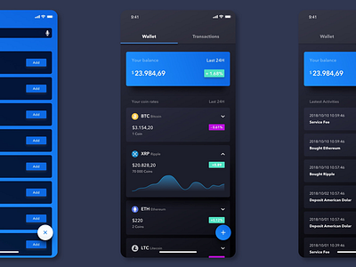 Crypto wallet concept app crypto dark mode ui ux