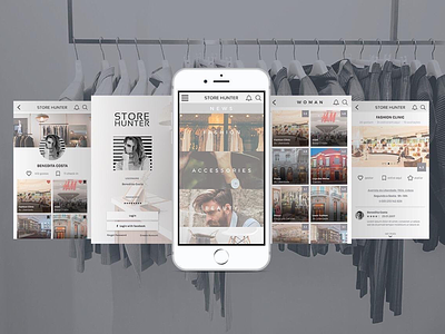 Store Hunter app design fashion interaction mobile ui ux