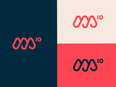 M10 Branding Concept 10 logo blue branding design icon logo m m icon m logo red and blue typography