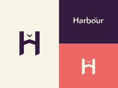 Harbour Properties Branding Concept blue branding design flat h letter h logo home logo house branding house logo icon illustration logo minimal purple branding red branding typography vector