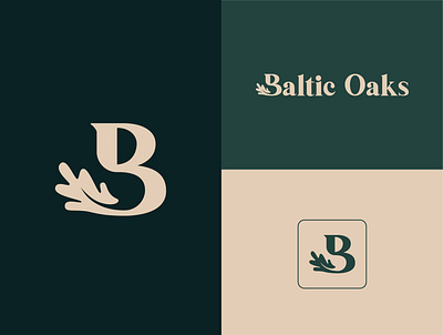 Baltic Oaks Branding b branding b letter baltic branding baltic oaks branding design flat green branding icon illustration joinery joinery brading joinery brading logo minimal oak branding typography vector