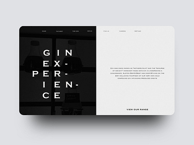 Gin Experience Website Concept animation black website dark website design flat gin experience gin website illustration logo minimal restaurant website ui ux web web layout website