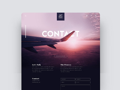 Contact Page Concept branding contact form contact page contact website design flat icon illustration logo plane website private jet travel typography ui ui purple ux vector website