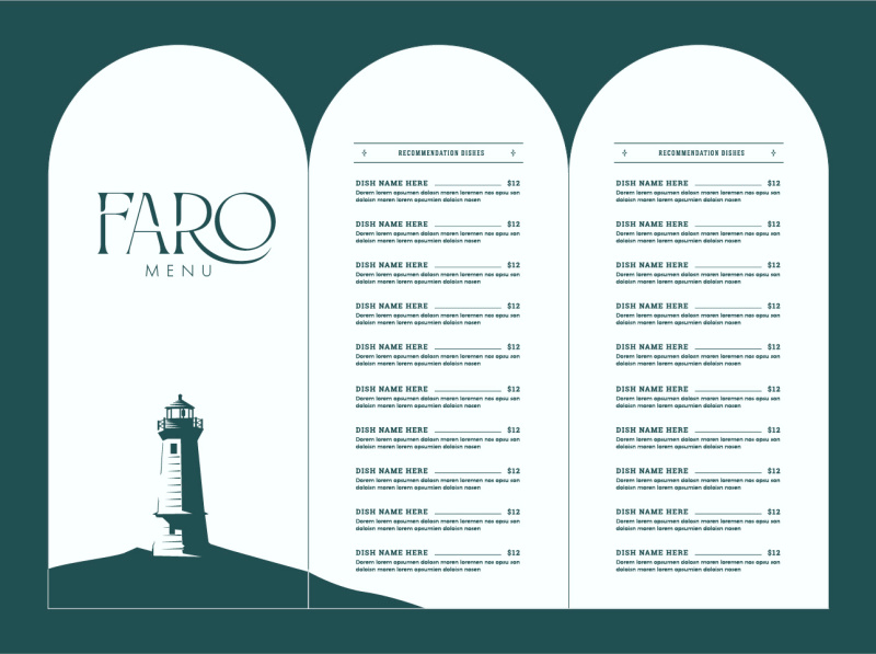 Faro Menu Authentic Italian Restaurant by Karolina Gliwa on Dribbble