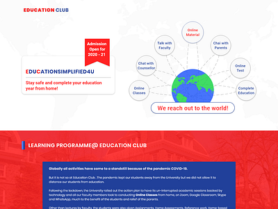 EDUCATION CLUB branding graphic design uiux uiux design user interface vector web web design