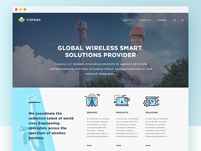 Y. Landing Page engineering homepage web wireless