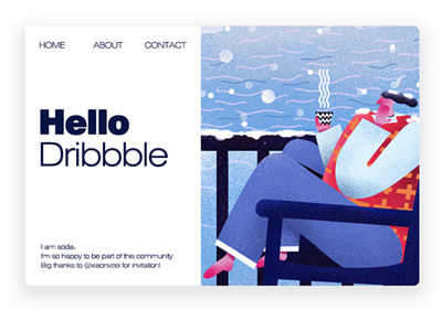 Hello Dribbble design illustration web