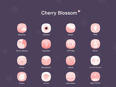 Cherry Blossom theme icons