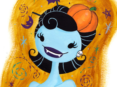 Miss Halloween character halloween handmade monster portrait pumpkin scary starlette vampire woman