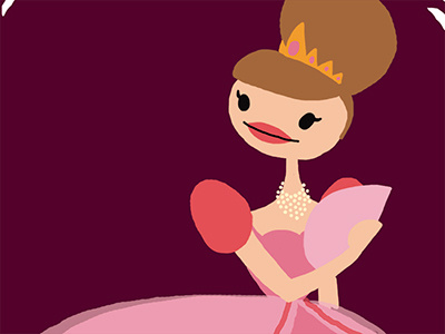 Pink Princess crown fan girl jewels pink princess sketch starlet woman