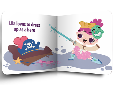 Lila loves book children illustration childrens books digital art editorial
