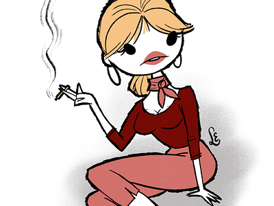 Smoking blonde character design digital girl starlettes woman