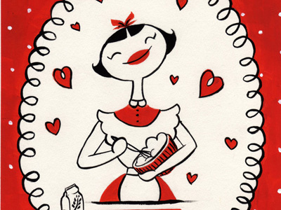 Valentina cooking cute handmade happy illustration love retro valentine
