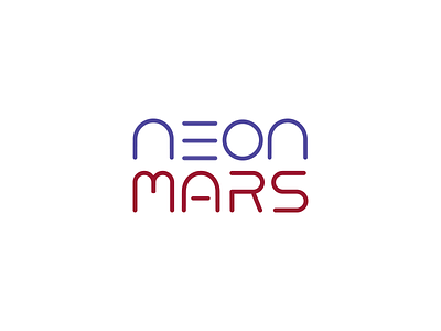Neon Mars Logo concept custom flat font lines logo mars neon thin