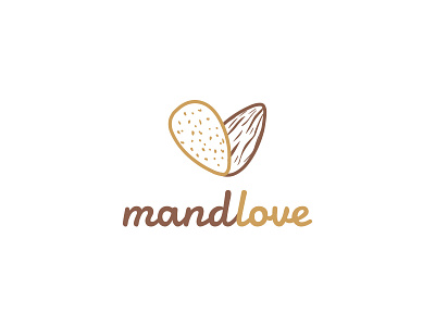 Mandlove Logo almonds and brand fruit logo love man symbol tonsil