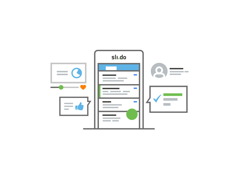 Quick illustration polls poll bubbles items material menu mobile illustration slido