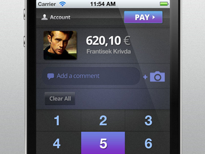 Free iPhone UI psd (cashier)