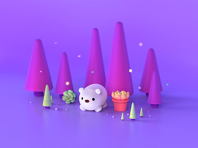 Bear forest c4d