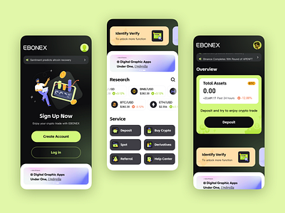 Crypto Exchange Mobile App app design ui