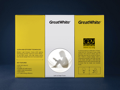 Greatwhite LED Bulb advertising art direction conceptual packaging