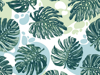 Monstera Seamless Pattern abstract fashion foliage green monstra pattern print rainforest seamless surface design surface pattern design textile tropical tropical leaves tropical pattern wallpapers wrapping paper