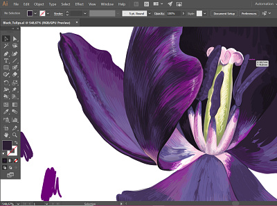 Dark-Violet Tulip Process 2d adobe illustrator design digitalart flower illustraion illustration pattern plant texture tulip vector