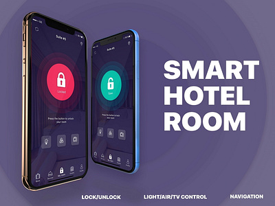 Smart hotel room app design figma mobile ui ux