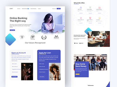 Banking SaaS landing page adobe xd ui ux design ux website design