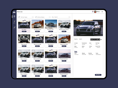 Car rent SaaS App adobe xd ui ux design visual design