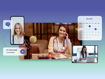 Telehealth consultation app adobe xd ui ux design