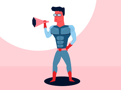 The Office Hero - WIP 2d character colourful flat human illustration superhero vector